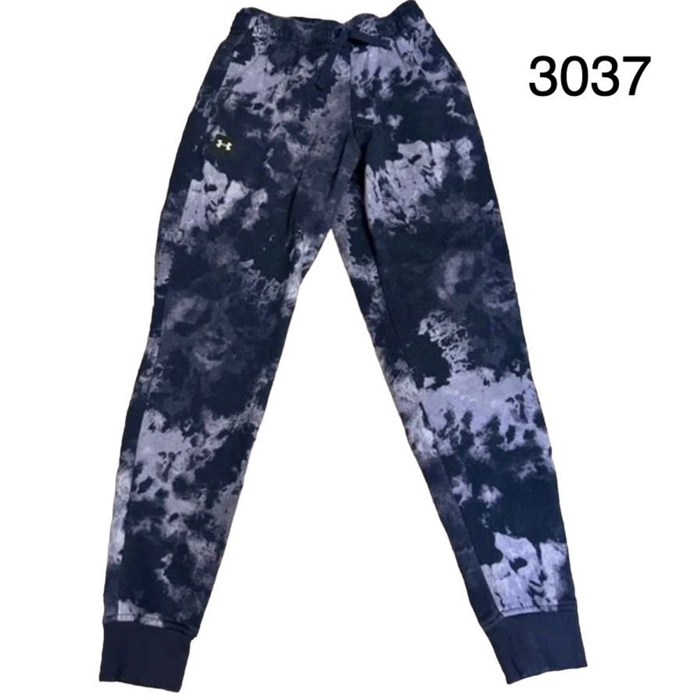 Under Armour Mens Extra Large Joggers Midnight Navy Blue Rival Tie Dye Sweatpant